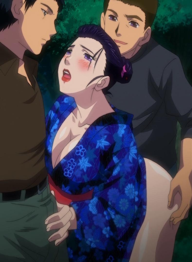 (enbi) anime_screencap aunt big_breasts enbi gangbang milf older_female ova shizue_(enbi)