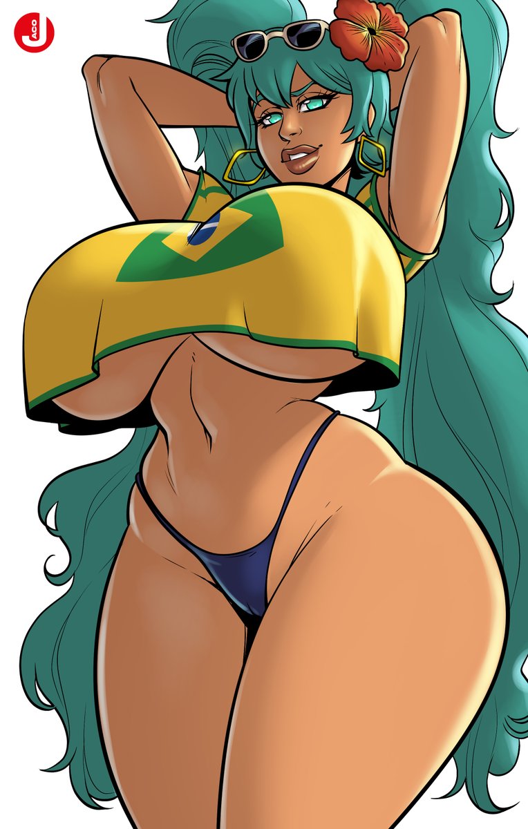 1girls ass big_ass big_breasts big_thighs bikini bikinirn brazil brazilian brazilian_female brazilian_flag brazilian_miku breasts cyan_eyes cyan_hair female female_focus female_only gigantic_breasts green_hair hatsune_miku huge_ass huge_breasts huge_thighs iacolare jacogram latin_american_hatsune_miku_(meme) long_hair looking_at_viewer panties shirt shorts solo tagme tan tan_body tan_skin thick_hips thick_thighs thighs thong twintails underboob vocaloid yellow_shirt