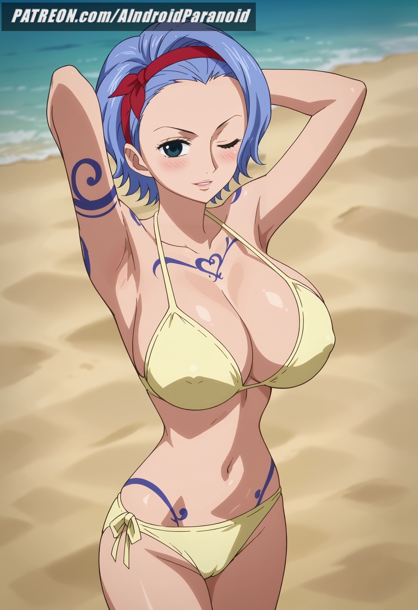 ai_generated aindroidparanoid ass beach big_ass big_breasts big_butt bikini blue_eyes blue_hair busty cameltoe cleavage curvy fat_ass female female_only huge_ass huge_breasts huge_butt large_ass large_breasts large_butt massive_breasts nipples nojiko one_piece sand short_hair stable_diffusion swimsuit voluptuous waist