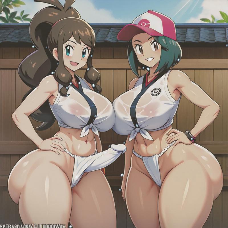 1futa 1girls ai_generated ass ass big_ass big_breasts big_butt breasts erection erection_under_clothes erection_under_loincloth fundoshi fundoshi_futanari fundoshilover101 futanari hilda_(pokemon) huge_ass huge_breasts huge_butt nintendo pokemon