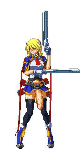 blazblue boxman futanari huge_cock noel_vermillion sprite_edit