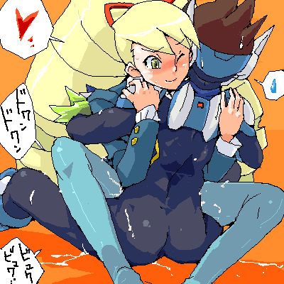 cowgirl_position luna_platz mega_man mega_man_star_force pointy_chin tagme