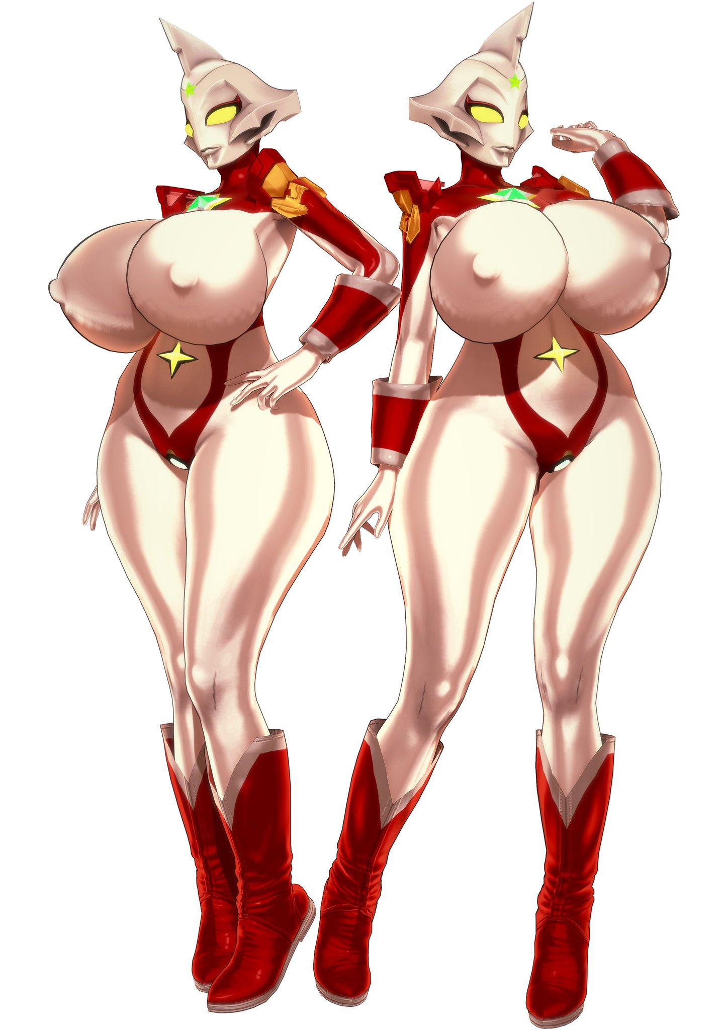 alien, alien girl, alien humanoid, ass, big ass, big breasts, big butt, big thighs, breasts, curvy, curvy figure, erect nipples, female, galactic art, helmet, large ass, large breasts, nipples, original, original character, thick thighs, thighs, tokusatsu, ultraman (franchise), ultrawoman, voluptuous