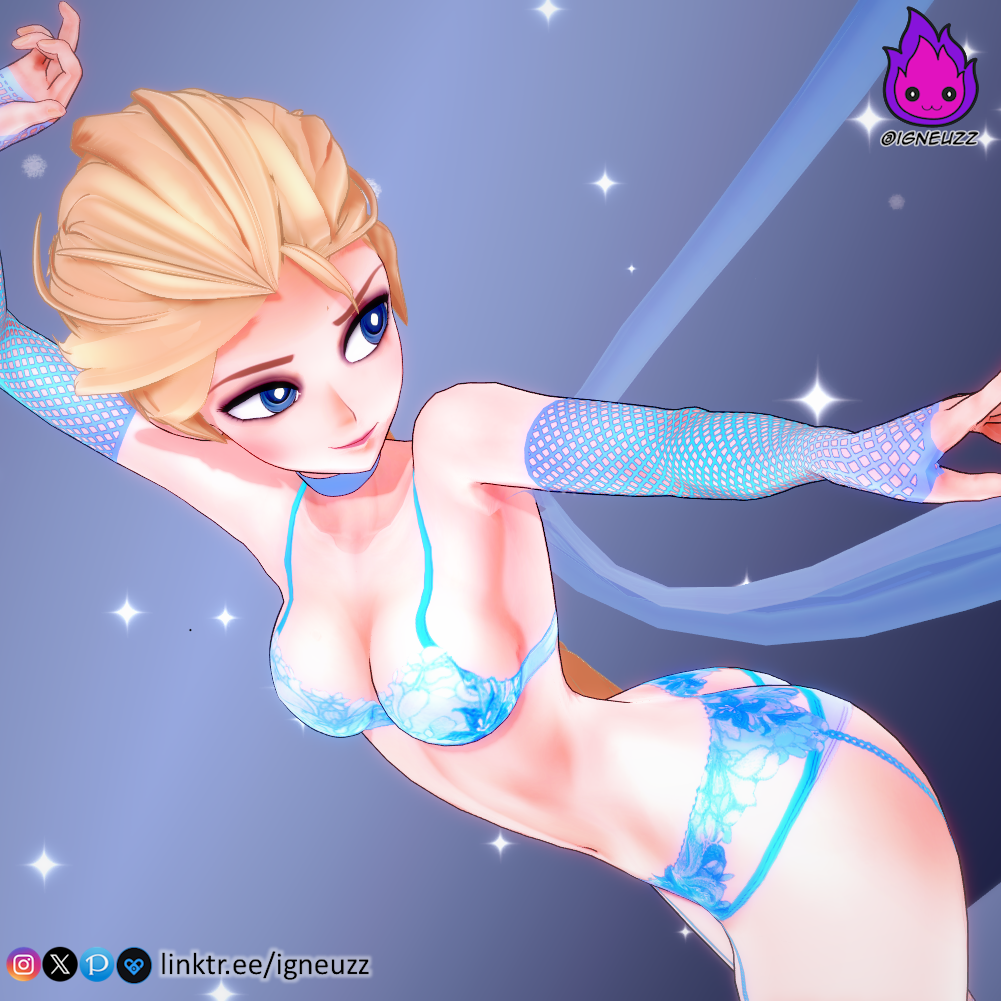 1girls 3d blonde_hair blue_eyes disney disney_princess elsa_(frozen) frozen_(film) gumroad gumroad_username human igneuzz pale_skin tagme white_skin