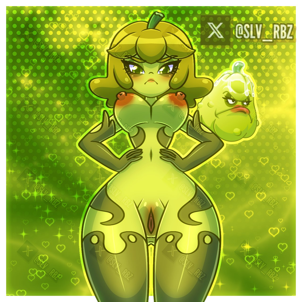 1girls, anthro, anthrofied, ass, breasts, female, flora fauna, plant, plant girl, plant humanoid, plantie, plants vs zombies, plants vs. zombies, popcap games, pussy, slv rbz, squash (pvz)