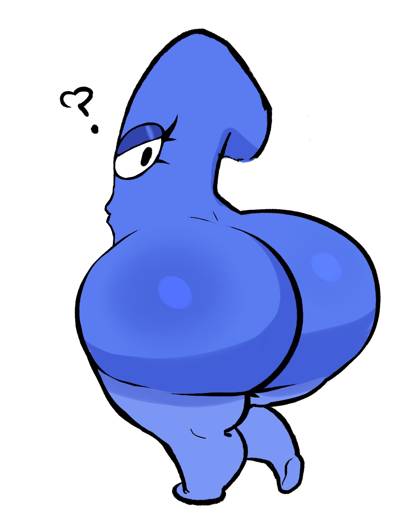 algebralien, armless, ass, battle for dream island, bfdi, fromariels, huge ass, huge butt, huge thighs, hyper, hyper ass, looking at viewer, looking back, looking back at viewer, massive ass, massive butt, massive thighs, number, object show, object shows, one (bfdi), osc, question mark, side view, the power of two, tpot, white background