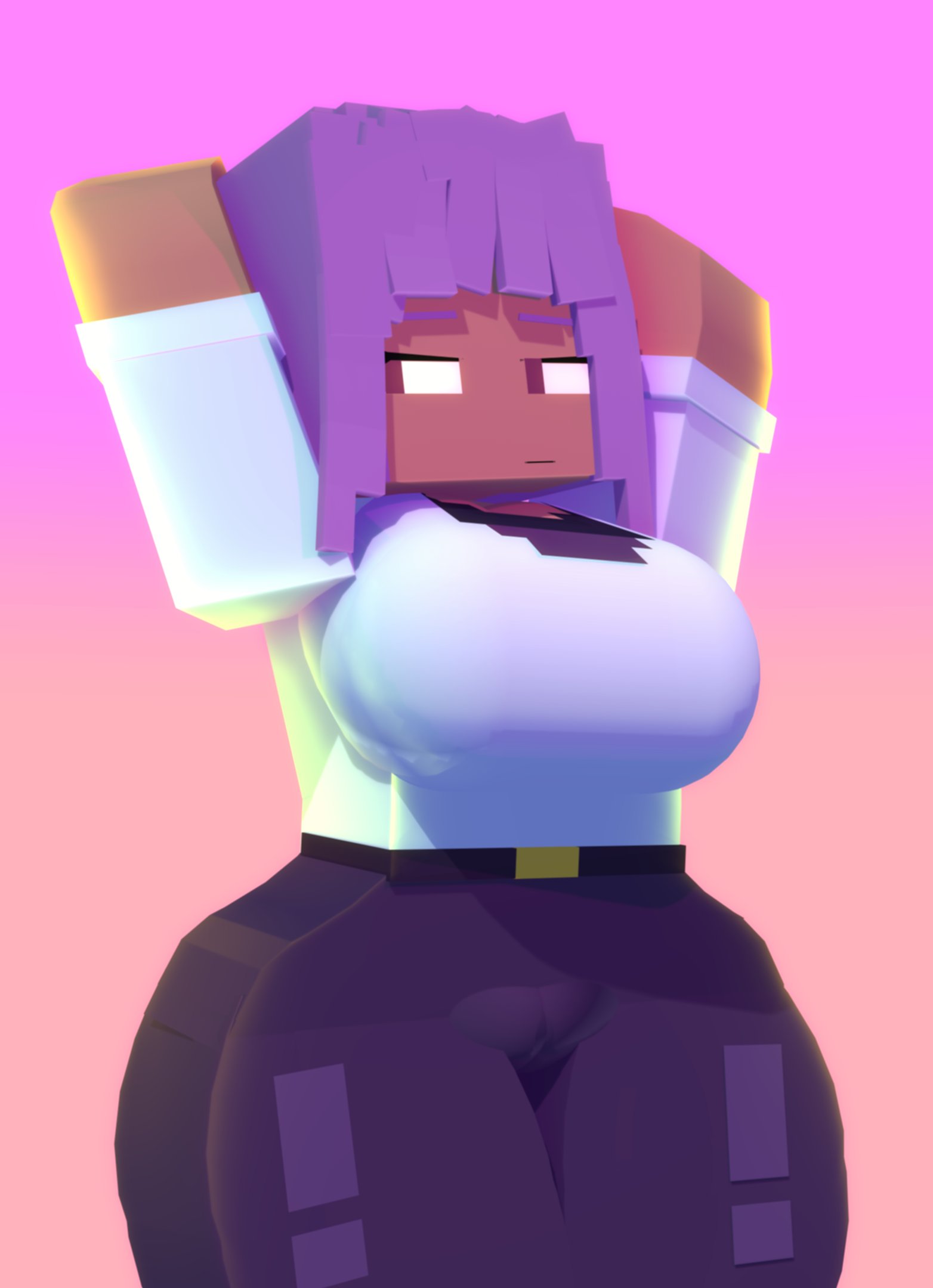 1girls, 3d, 3d (artwork), breasts, dark skin, dark-skinned female, efe (minecraft), female, female focus, female only, microsoft, minecraft, mojang, nipples, purple hair, pussy, short hair, solo, solo female, solo focus, tagme, vagina, veridut, video game character, video game franchise, video games