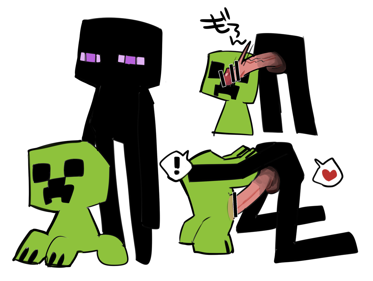 creeper, enderman, idk what to tag it, male, minecraft, minecraft mob, penis, tagme
