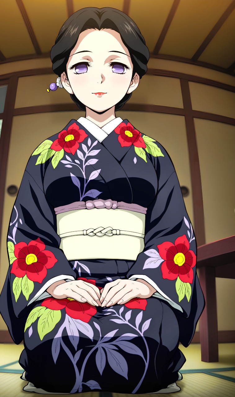 1girls, ai generated, angelic, beautiful, big ass, big breasts, black hair, breasts, brown nipples, busty, cleavage, completely nude, curvaceous, curvy, curvy body, curvy female, curvy figure, demon, demon girl, demon slayer, female, front view, full body, kimetsu no yaiba, kimono, light skin, light-skinned female, majestic, mature female, milf, mommy, naked, naked female, naked towel, night, nude, nude female, on knees, purple eyes, relaxing, ringoto, sexy, sexy figure, sexy pose, shiny, shiny skin, slim waist, smooth, solo, solo female, tamayo (kimetsu no yaiba), voluptuous, voluptuous female