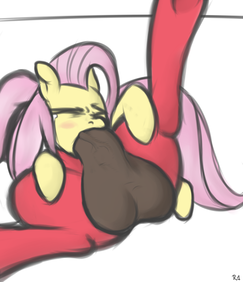 2014 balls big_macintosh_(mlp) blush closed_eyes colored deepthroat duo equine fellatio female feral fluttershy_(mlp) friendship_is_magic fur hair long_hair lying male mammal mostazathy my_little_pony on_back one_leg_up oral oral_sex penis pink_hair plain_background red_fur runnerman360 sex spread_legs spreading straight tears vein white_background yellow_fur