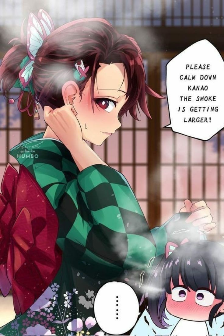 black_hair_female crossdressing_male cute demon_slayer femboy hairpin kamado_tanjirou kimetsu_no_yaiba pretty_boy red_hair_male tsuyuri_kanao