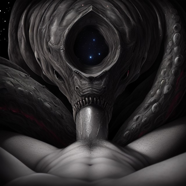 ai assisted, ai generated, black and white, blowjob, broodmother, cock hungry, cosmic background, cosmic horror, deep suction, devouring penis, eldritch abomination, eldritch horror, erect penis, erection, feeding on penis, fellatio, fellatio domination, fellatio frenzy, fellatio horror, fellatio reverse rape, female, female alien, female monster, forced blowjob, hunting penis, male, monster, monster girl, monster on male, nightmare creature, nightmare fuel, nightmare waifu, nonconsenting male, oral, oral sex, penis, penis abuse, penis consumed, penis in mouth, pov, predatory fellatio, preying on penis, reverse forced oral, sucking, sucking penis, teratophilia, wetnightmare, xenophilia
