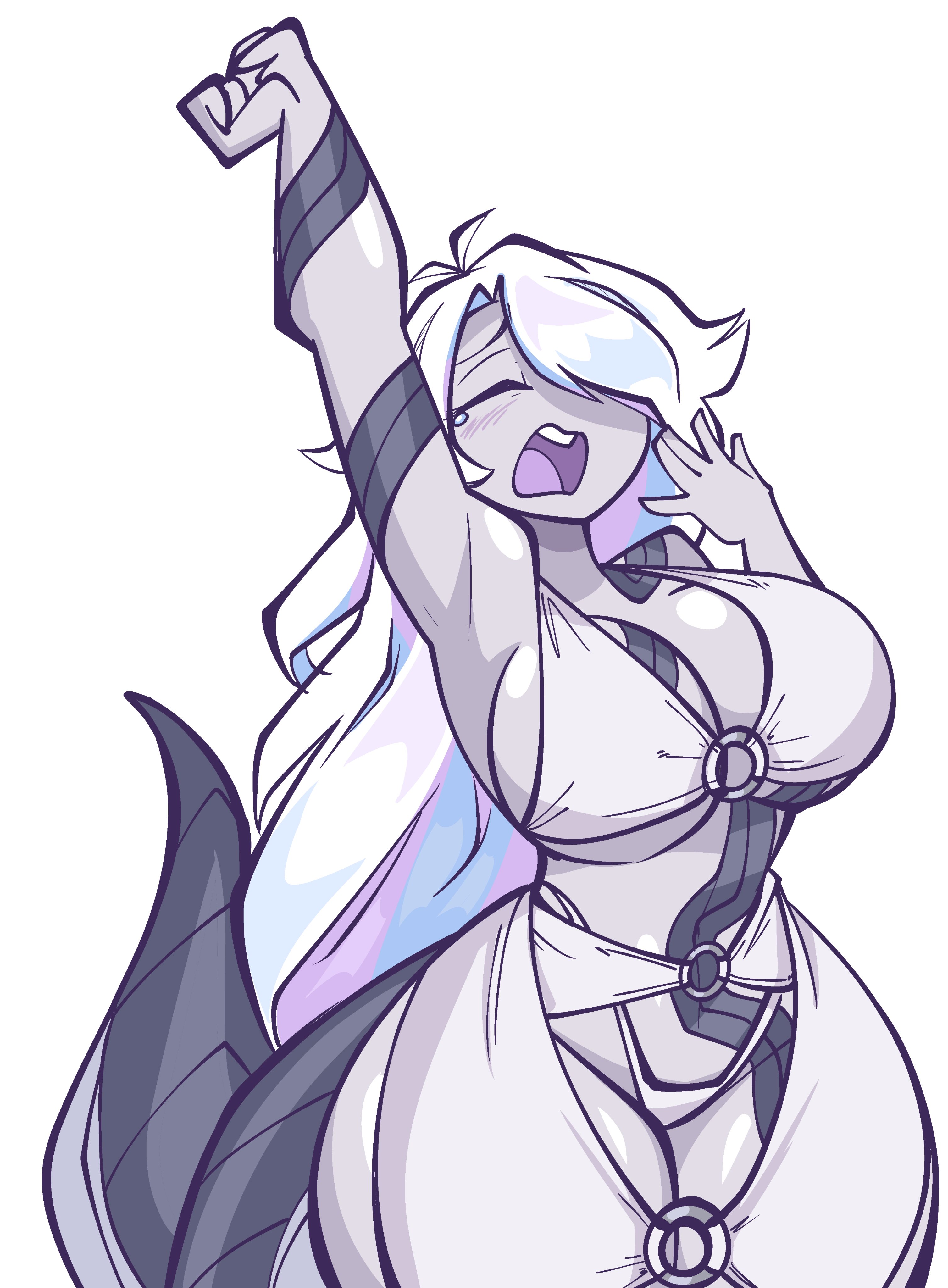 1girls, breasts, female, female only, ghost, ghost girl, ghost milf, jek korpen, lamia, milf, naga, snake, snake girl, snake tail, snake tattoo, stretching, tagme, tagme (character), thighs, white hair