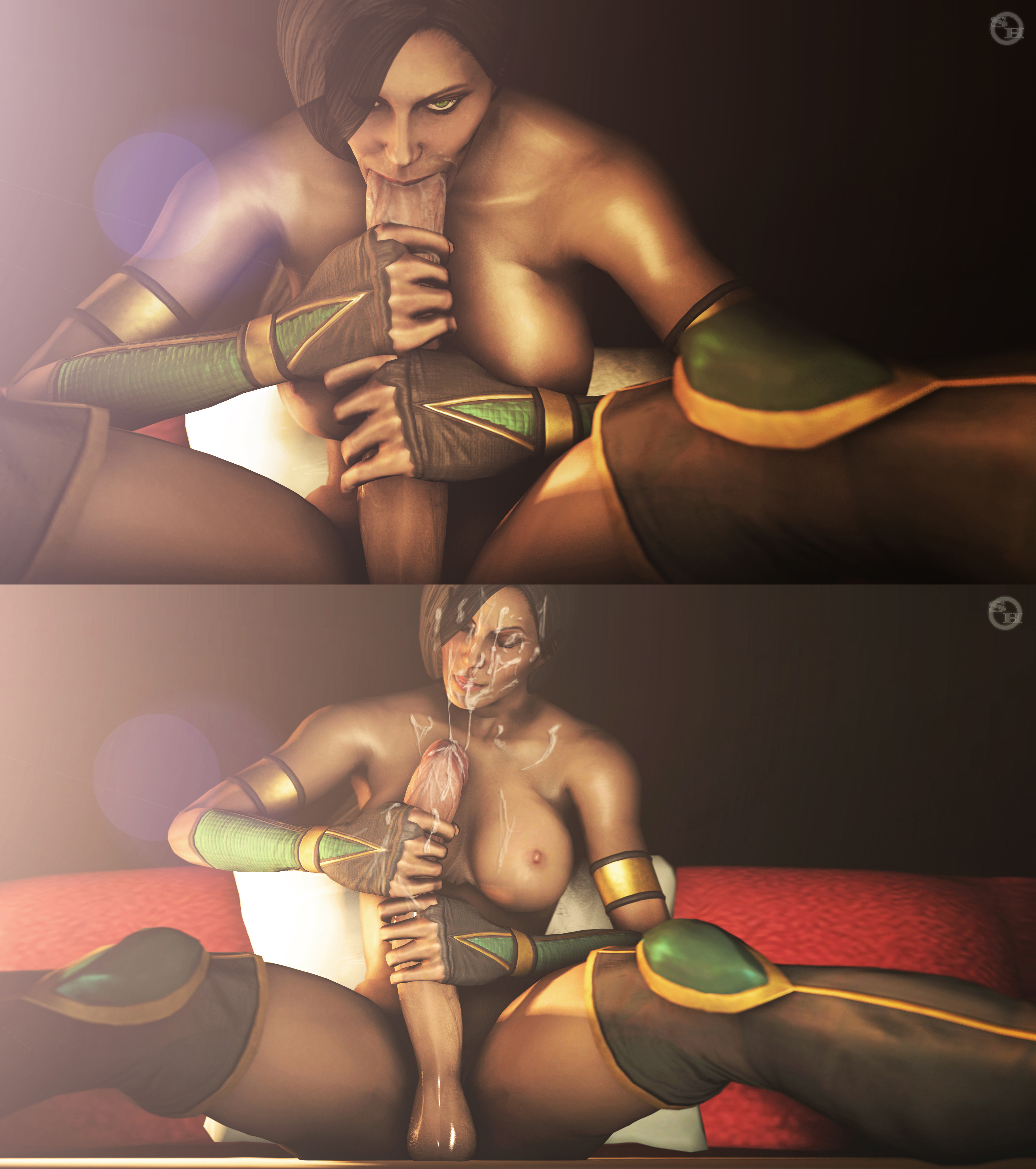 1futa, 3d, arms, autofellatio, black hair, black skin, closed eyes, cum, cum inside, cum on face, cum on self, fellatio, futa only, futanari, hair, human, intersex, jade (mortal kombat), mortal kombat, netherrealm studios, nude, oral, self, shizzyzzzzzz, solo, solo futa, source filmmaker