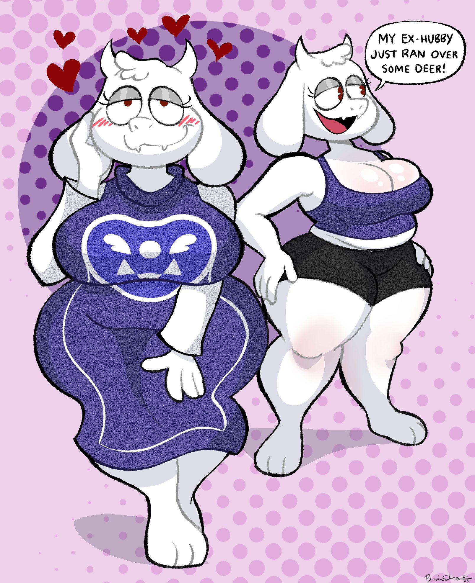 1girls, big breasts, breasts, chubby, chubby female, cleavage, clothing, deltarune, dress, female, imrachets, shorts, tagme, toriel, undertale