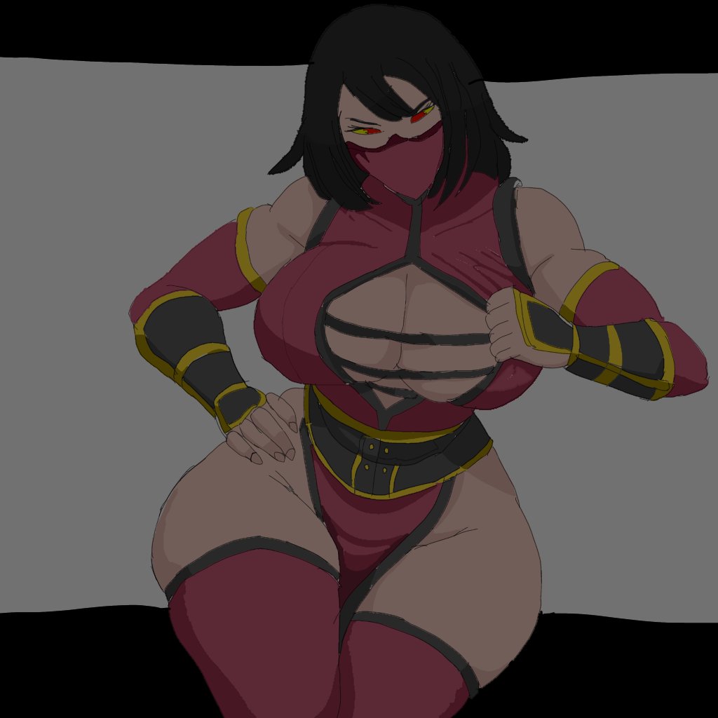 breasts, fat hips, female, huge breasts, leotard, mileena, mortal kombat, questionable, sailorannie2005, thick thighs