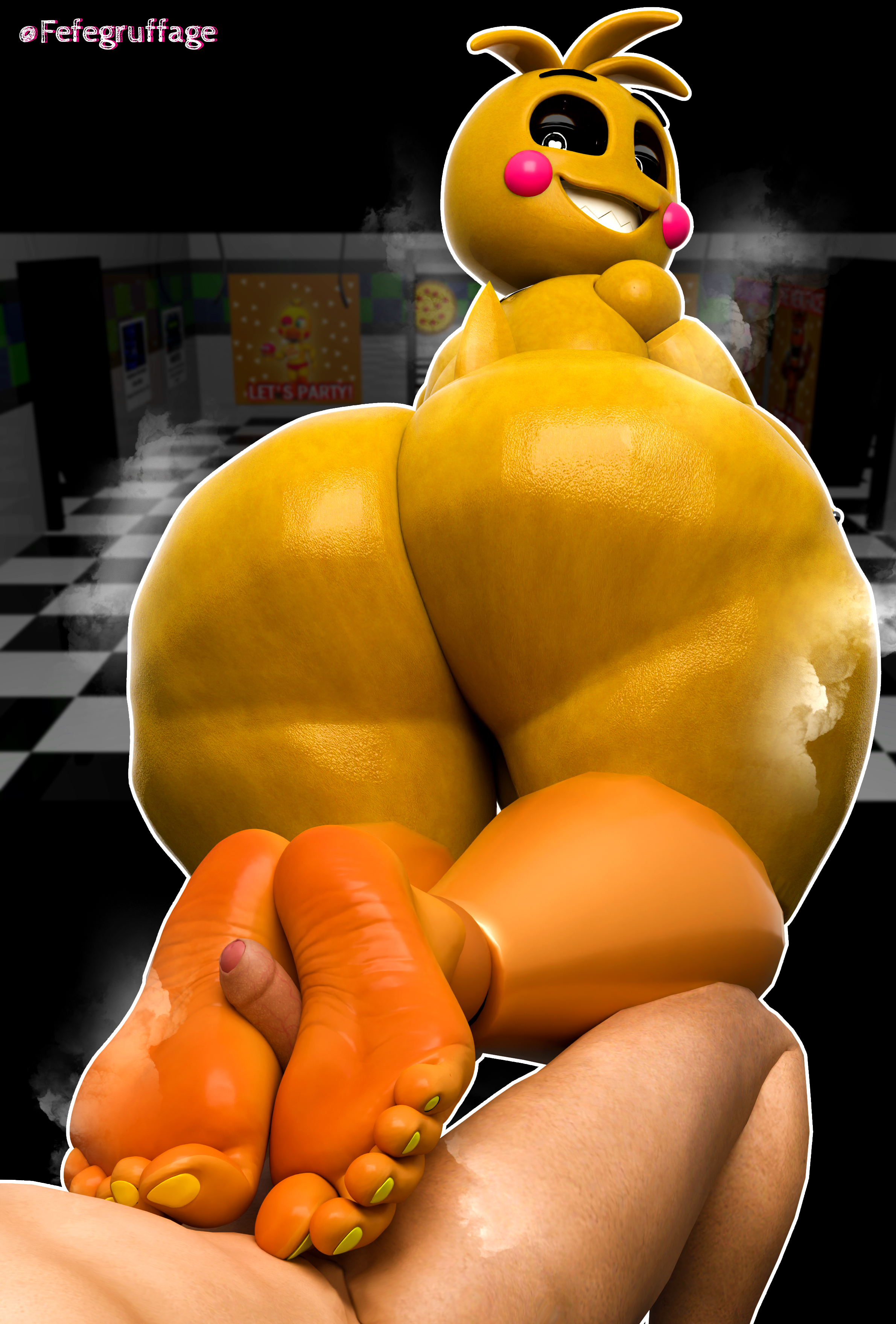 1boy, 1boys, 1girl1boys, 1girls, 3d, 5 toes, anthro, bib, big ass, chica (fnaf), chicken, chicken girl, chicken humanoid, feet, feet fetish, feet on penis, fefegruffage, female, female focus, female/male, five nights at freddy's, five nights at freddy's 2, fnaf, foot fetish, foot focus, foot play, footjob, furry, futanari, gallus, gallus (genus), huge ass, intersex, male, naked, naked female, naked male, nude, nude anthro, nude female, nude female nude male, nude futa, nude male nude female, penis, penis between feet, penis out, pink cheeks, robot, robot anthro, robot girl, robot humanoid, robot on human, scott cawthon, scottgames, sex, toes, tongue, tongue out, toy chica (fnaf), toy chica (love taste), yellow body, yellow feathers, yellow fur