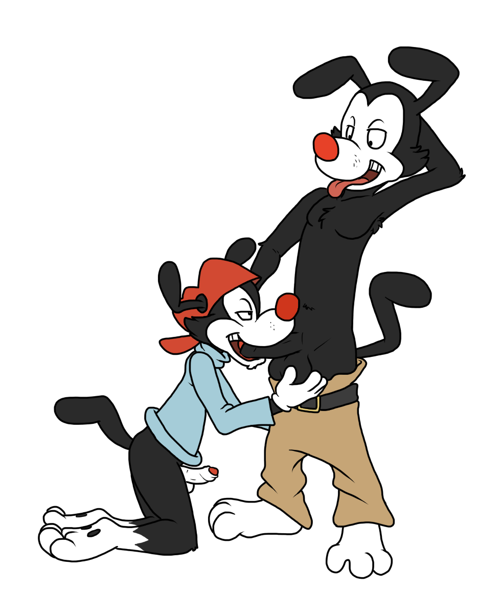 animaniacs balls blueballs_(artist) bottomless brothers clothing duo foreskin hat incest male male_only oral oral_sex pants penis sex shirt sibling topless uncircumcised uncut wakko_warner yakko_warner yaoi
