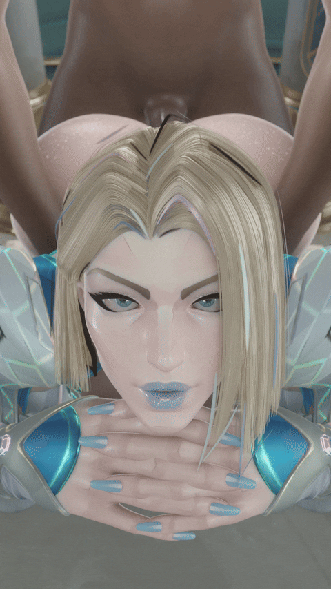 1boy 1girls 3d animated ass_grab bent_over blonde_hair blue_eyes blue_fingernails bottomless cuckold_pov dark-skinned_male emma_frost emma_frost_(marvel_rivals) female front_view interracial light-skinned_female looking_at_viewer male marvel marvel_comics marvel_rivals mslewd sex_from_behind snowbunny