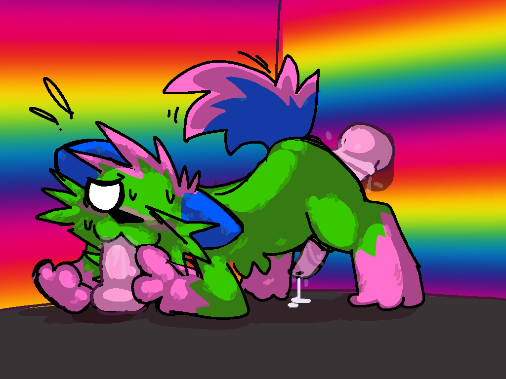 dildo dildo_in_ass dog_penis doggy_style furry furry_male furry_only green_fur humiliation kevin_(nyanwolf) nyanwolf precum solo solo_male sucking sucking_dildo what zombycare