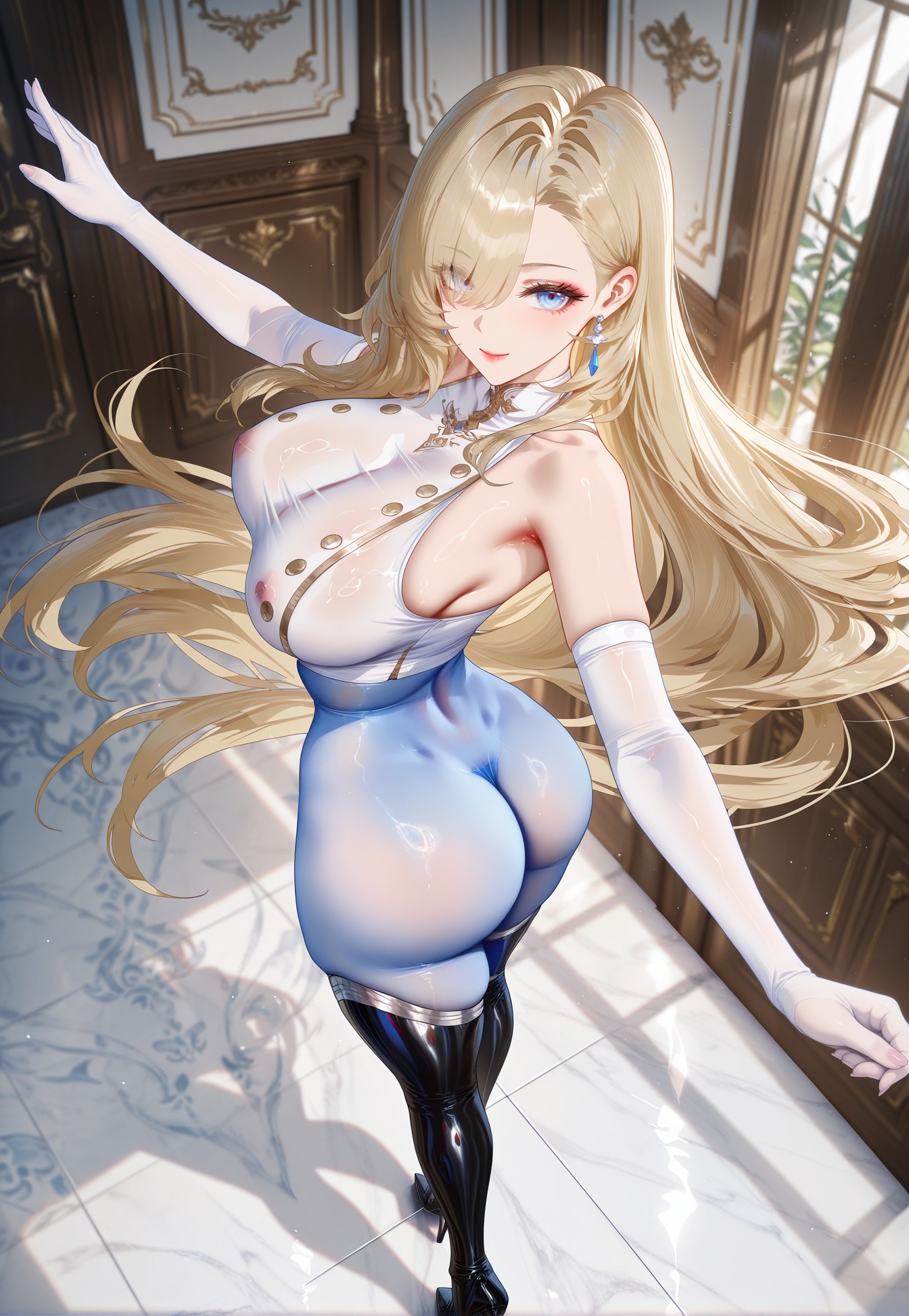 ai generated, brown dust (series), brown dust 2, female, transparent clothing, voluptuous female, wilhelmina (brown dust)