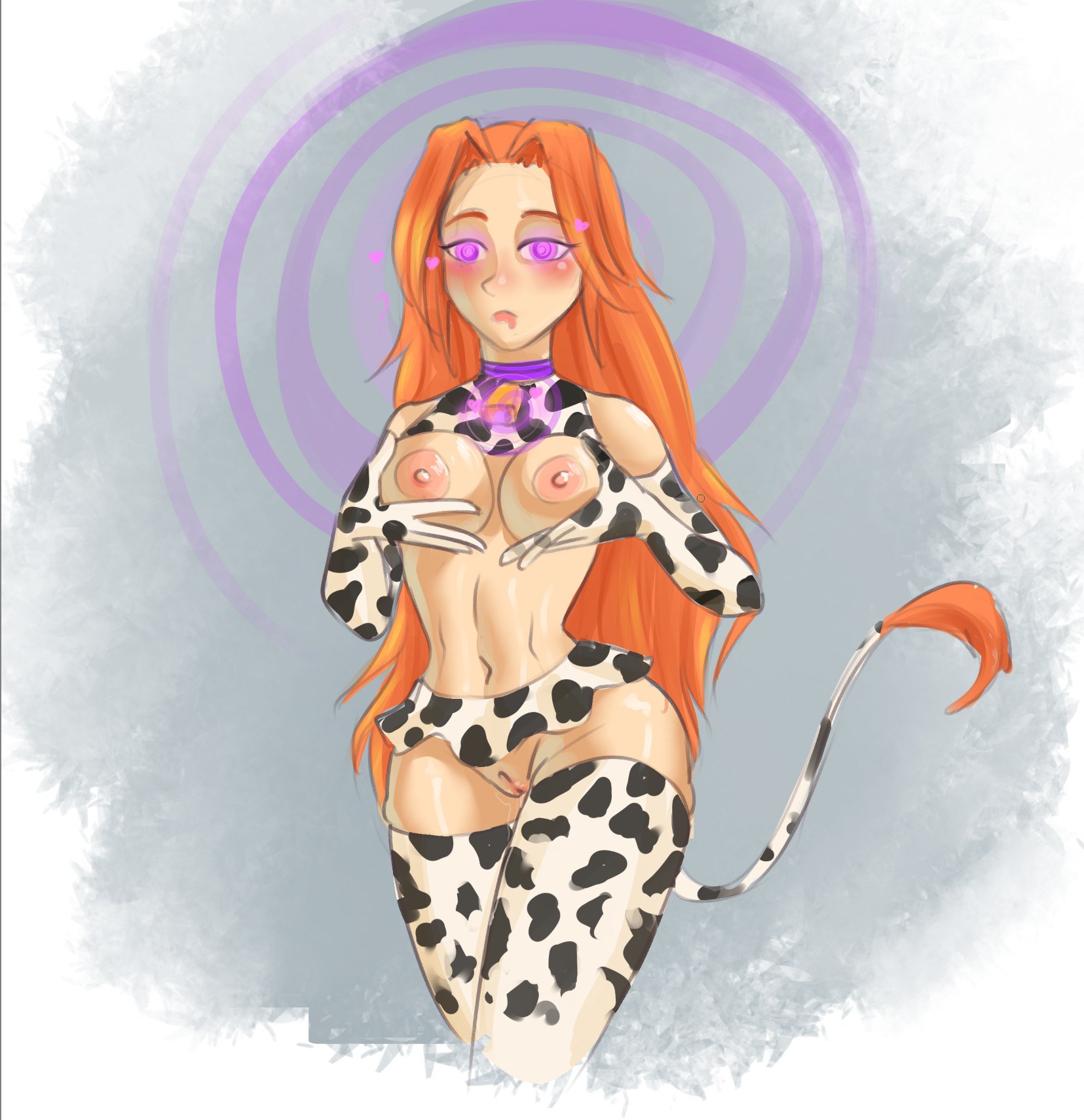 1girls, areolae, artist request, average breasts, brainwashing, breast grab, breast squish, breasts, breasts out, cow print, cow print armwear, cow print gloves, cow print legwear, cow print lingerie, cow print stockings, cow print thighhighs, cow tail, cowbell, cowbell collar, dripping, dripping pussy, exposed breasts, exposed nipples, exposed pussy, exposed torso, female, female focus, female only, fondling, fondling breast, fondling self, functionally nude, functionally nude female, groping, groping breasts, groping self, hairless pussy, hypnosis, malon, medium breasts, microskirt, mind control, miniskirt, nintendo, nipples, nude, nude female, ocarina of time, pussy, pussy juice, pussy juice drip, self fondle, short skirt, skindentation, skirt, solo, solo female, solo focus, spiral eyes, the legend of zelda, thick thighs, thigh highs, thighhighs, thighs, tiny skirt, vagina, vaginal fluids, vaginal juices, wet, wet pussy