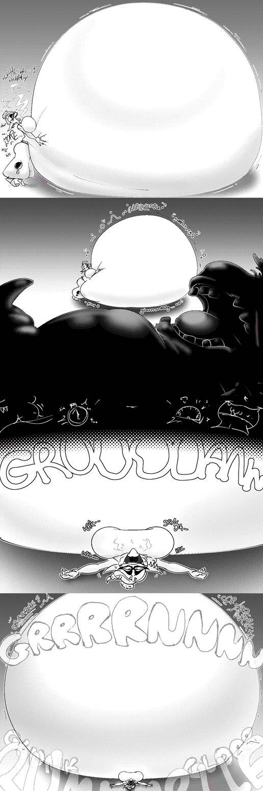 bigger prey, breast expansion, breast growth, breast growth (enlargement), breasts, burping, digested, digestion, digestion noises, female, frye (splatoon), hyper belly, megalodontia, nintendo, salmon run, salmonid (splatoon), smaller pred, soft vore, splatoon, splatoon (series), splatoon 3, tentacle hair, unwilling, unwilling prey, vore, vore belly