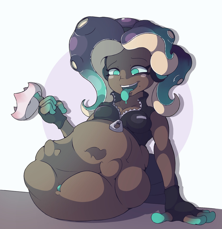 artist request, female, marina (splatoon), nintendo, oral vore, pearl (splatoon), same size vore, soft vore, splatoon, splatoon (series), splatoon 2, tentacle hair, two-tone hair, unwilling prey, unwilling vore, vore, vore belly