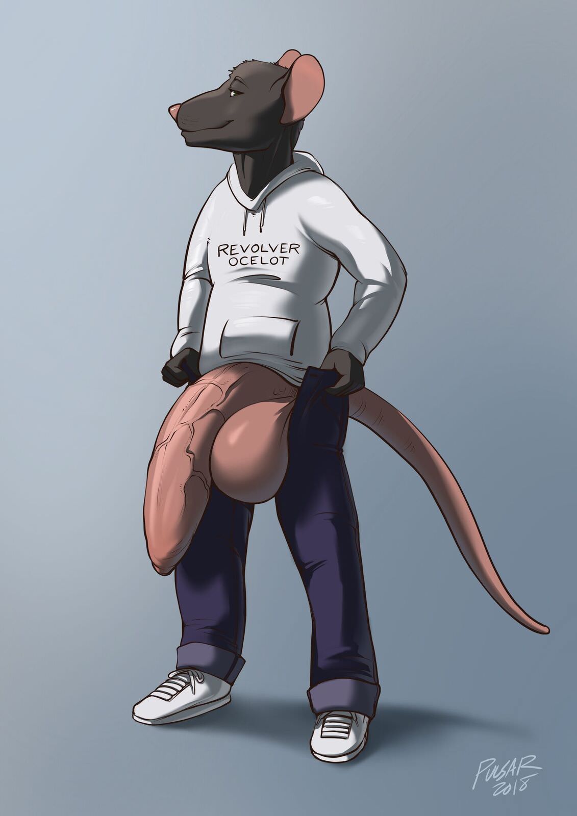 1boy 2018 anthro balls ballsack big_balls big_penis clothed clothing club_shaped_penis exposed_penis flaccid foreskin fully_clothed furry furry_only gnash_(character) grin hoodie huge_balls huge_cock humanoid_penis hyper hyper_penis long_foreskin long_penis looking_at_viewer male male_only mammal monster_cock no_humans open_pants pants penis penis_out penis_through_fly pulsar rat rodent shaded smile solo solo_focus standing tagme thick_penis uncircumcised uncut unretracted_foreskin unzipped