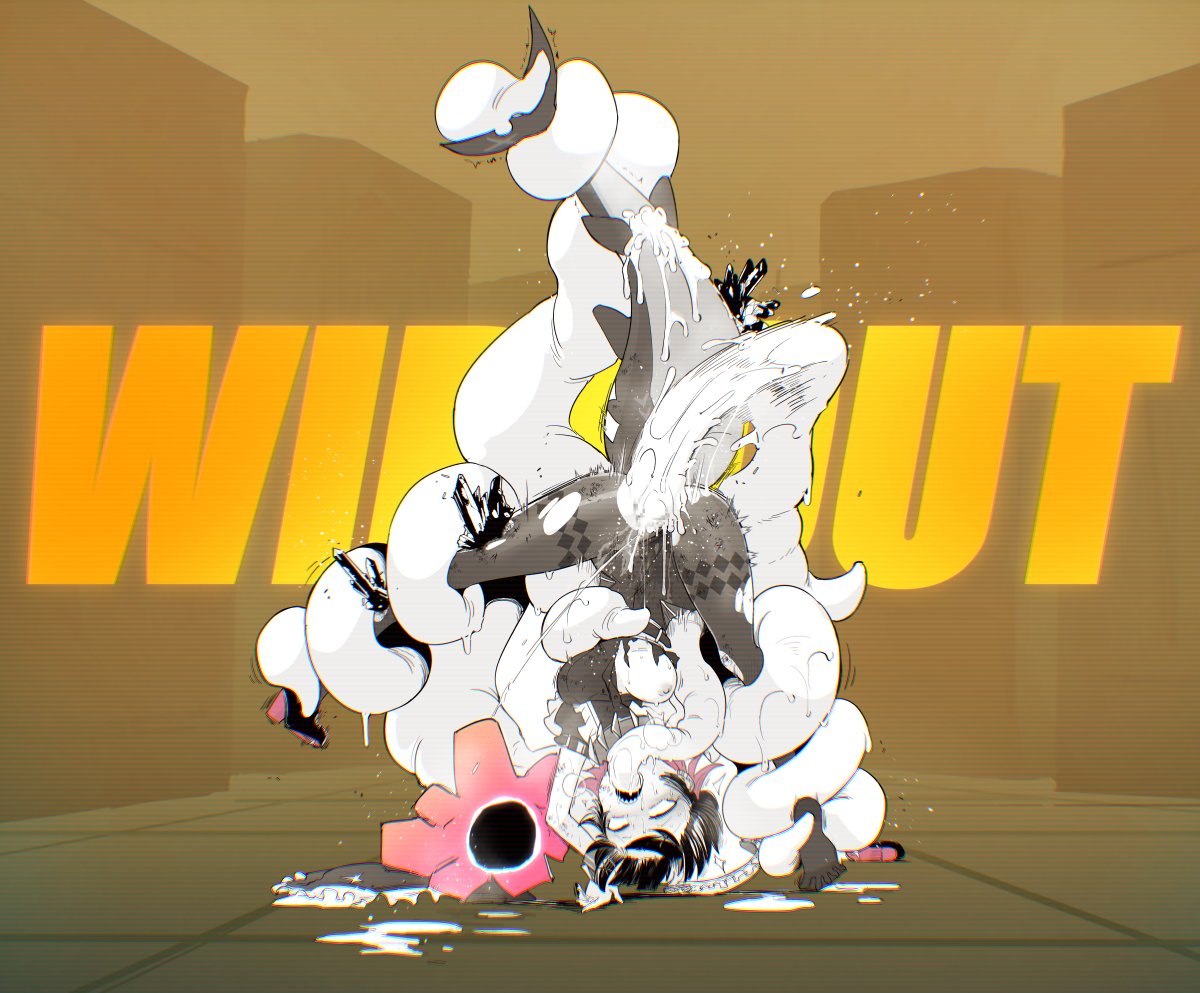 breasts, defeat, defeated, defeated heroine, dying, ellen joe, ethereal (zenless zone zero), female, fins, fish tail, forced, multicolored hair, nipples, pantyhose, rape, restrained, sakifox, shark girl, shark tail, sharp teeth, short hair, solo, tail, teeth, tentacle, tentacle in mouth, tentacle rape, tentacle sex, torn clothes, torn pantyhose, two-tone hair, upside-down, zenless zone zero