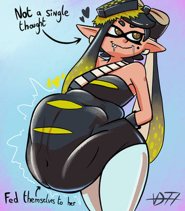callie (alterna), callie (splatoon), nintendo, soft vore, splatoon, splatoon (series), splatoon 3: return of the mammalians, tentacle hair, two-tone hair, vore, vore belly, voredude77, willing prey, willing vore