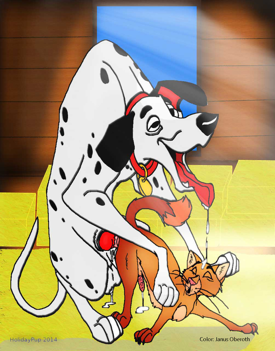 canine dalmatian disney feline feral holidaypup interspecies male male_only mammal multiple_males penis pongo sergeant_tibbs tight_fit tongue tongue_out yaoi