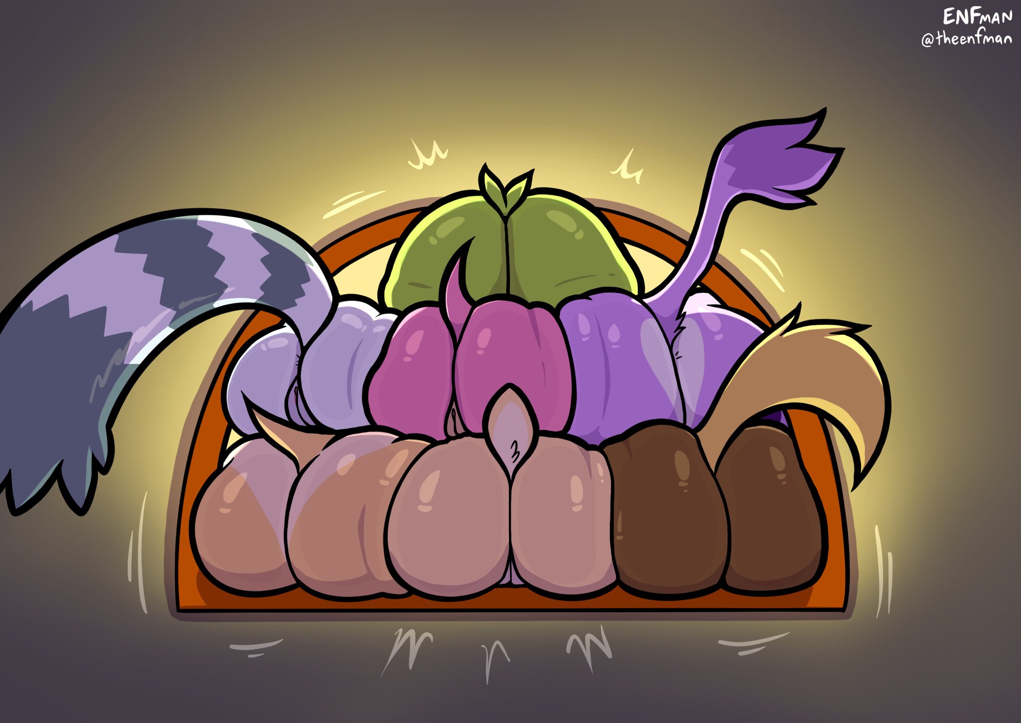 7girls, amy rose, anthro, anthro only, anus, ass, ass focus, ass to ass, ass-to-ass, blaze the cat, butt, butt focus, cream the rabbit, female, female ass, female ass focus, furry, green body, green fur, pink body, pink fur, purple body, purple fur, pussy, rouge the bat, sega, sonic (series), sonic the hedgehog (comics), sonic the hedgehog (idw), sonic the hedgehog (series), surge the tenrec, tagme, take your pick, tangle the lemur, theenfman, through wall, whisper the wolf