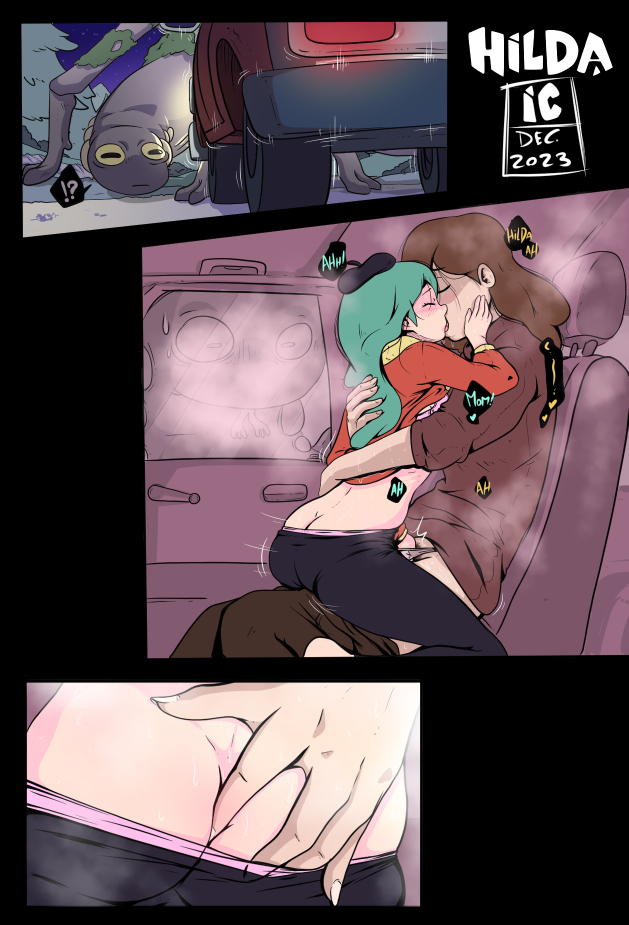artist request, car, car sex, fingering, hilda (hilda), hilda (series), incest, johanna (hilda), making out, mother and daughter, yuri