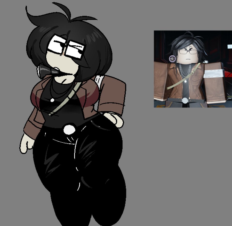 1girl, 1girls, 2d, 2d (artwork), 2d artwork, annoyed expression, bite by night, clothing, color, colored, female, female focus, female only, glasses, grace (bite by night), limalemonadee, medic (bite by night), reference image, roblox, roblox game, robloxian, solo, solo female, solo focus, tagme, thicc, thicc thighs, thick, thick thighs, wide hips, wide thighs