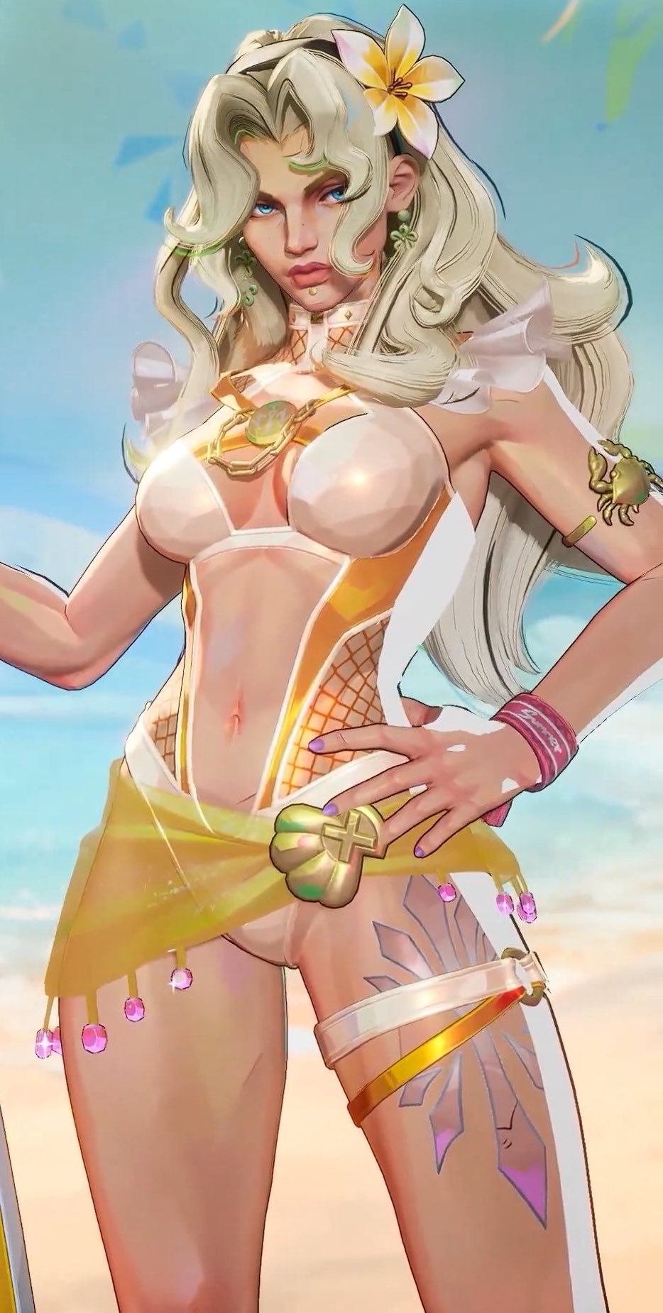 3d bikini cleavage female magik_(illyana_rasputin) magik_(marvel_rivals) marvel marvel_rivals swimsuit thick_thighs