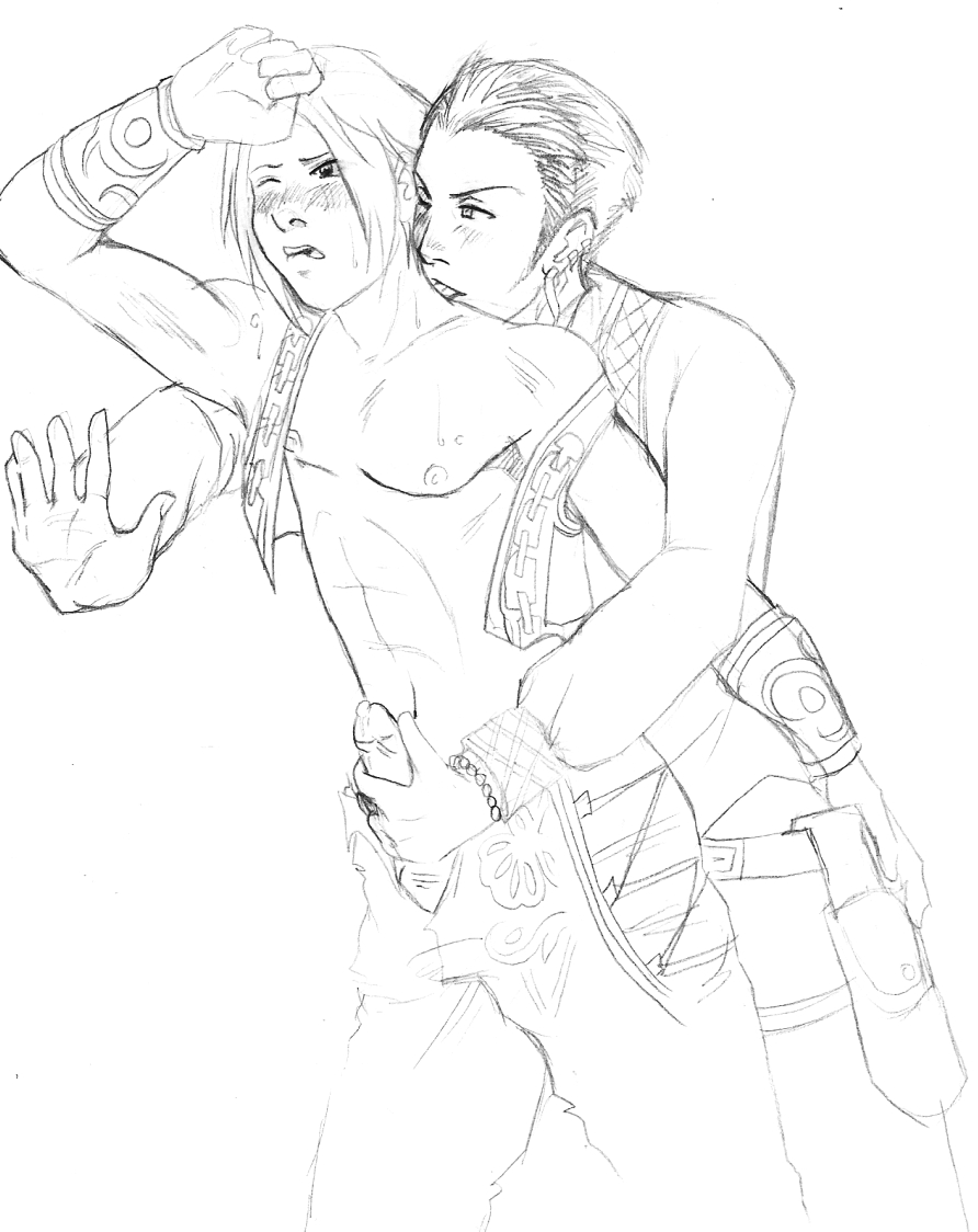 2boys anal balthier final_fantasy final_fantasy_xii gay handjob male male_only multiple_boys penis reach_around sex vaan yaoi zany