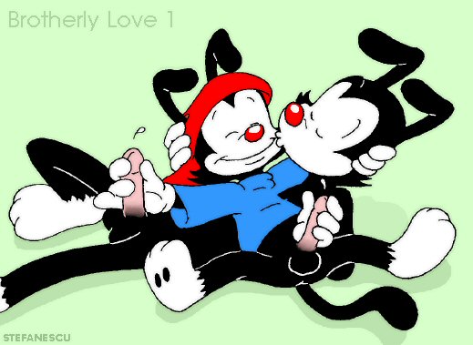 2boys animaniacs anthro brother/brother brothers furry gay incest kiss kissing_cheek male male/male male_only mutual_masturbation no_humans siblings stefanescu wakko_warner yakko_warner yaoi