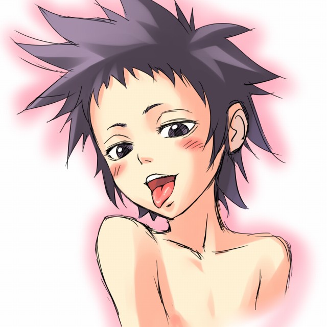 blush d.gray-man mosha nude pointy_chin road_kamelot short_hair solo tongue