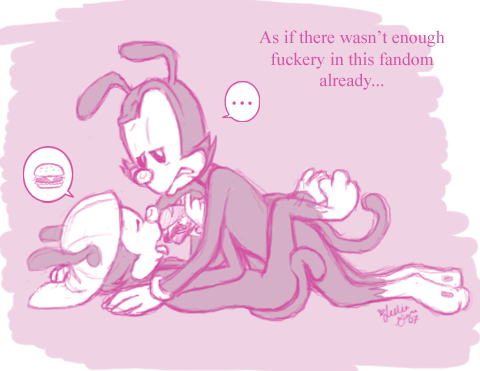 2007 animaniacs anthro brother/brother brothers eating eating_during_sex english_text food fur furry gay incest male male/male male_only monochrome multiple_males nude sex siblings side_view sketch tagme text wakko_warner yakko_warner yaoi