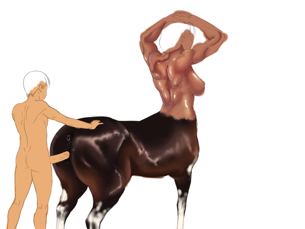 1boy 1girls animal_genitalia_on_humanoid anus ass biceps big_anus big_penis breasts brown_hair brown_skin centaur doggy_style equine equine_pussy female from_behind hooves horse_anus_on_humanoid horse_pussy_on_humanoid interspecies large_breasts large_nipples large_penis male monster monster_girl muscle_tone muscles muscular muscular_female nikuyoku nipples pale-skinned_male pale_skin penis perky_breasts plump_labia puffy_anus sex sketch swollen_anus tan-skinned_female tan_skin taur toned unseen_male_face vaginal_penetration veiny_penis white_background