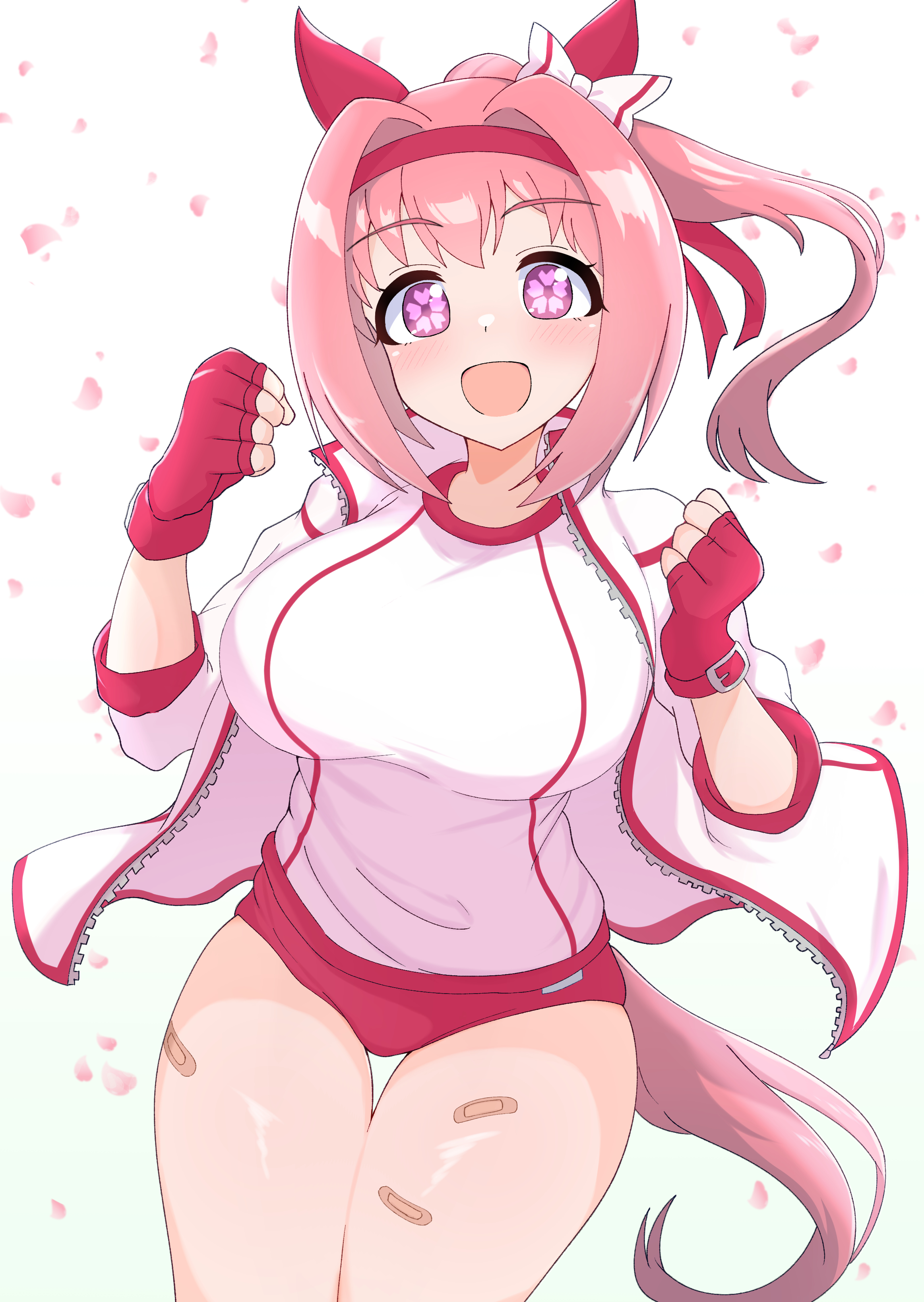 artist request, big breasts, breasts, hair, haru urara (umamusume), pink hair, tagme, umamusume