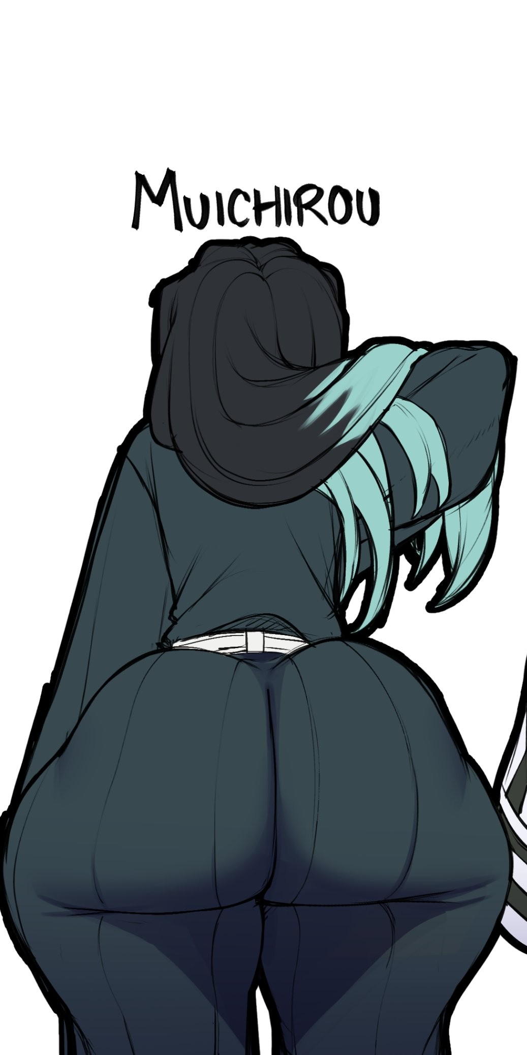 ass crack, big booty, big butt, blackwhiplash, booty, butt crack, cropped, cropped image, demon slayer, fat ass, femboy, focus on ass, fully clothed, fully clothed male, gay, gay anal, homosexual, homosexual male, long hair, male focus, male only, male penetrated, male/male, muichiro tokitou, solo, solo focus, solo male, tight clothing, young male, younger male