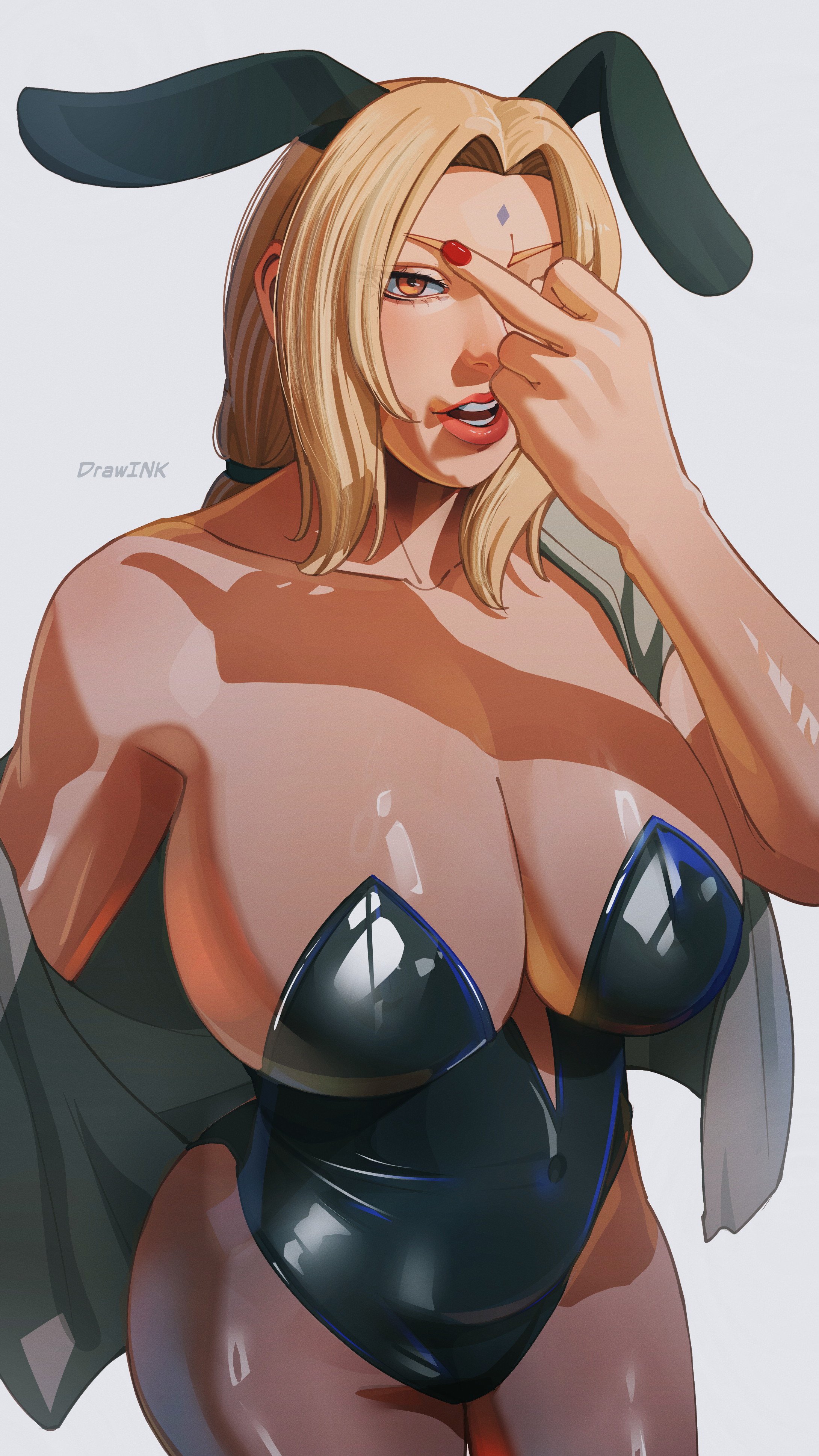 1girls, absurd res, absurd resolution, absurdres, bare shoulders, bbw, belly, belly button, big breasts, bimbo, blonde hair, boobs, boobs bigger than head, boruto: naruto next generations, breasts bigger than head, brown eyes, bunny ears, bunny girl, bunnysuit, busty, cleavage, drawink, eyelashes, fake animal ears, female, female focus, female only, forehead jewel, forehead mark, gilf, hair ribbon, hi res, high resolution, highres, hips, hourglass figure, inner sideboob, jacket, large breasts, legwear, lips, lipstick, makeup, mature, mature female, mature woman, middle finger, milf, mommy, mommy milkers, nail polish, naruto, naruto (classic), naruto (series), naruto shippuden, naruto: the last, open mouth, painted nails, pantyhose, pink lips, pink lipstick, pinup, playboy bunny, ponytail, realistic, red nail polish, red nails, ribbon, shonen jump, shounen jump, shueisha, sideboob, skimpy, skimpy clothes, skimpy dress, solo, solo female, solo focus, thick thighs, thighs, tied hair, tight clothing, tight dress, tits, tits bigger than head, tsunade, tsunade (naruto), tsunade senju, undressing, venus body, very high resolution, voluptuous, voluptuous body, voluptuous female, weekly shonen jump, weekly shounen jump, wide hips
