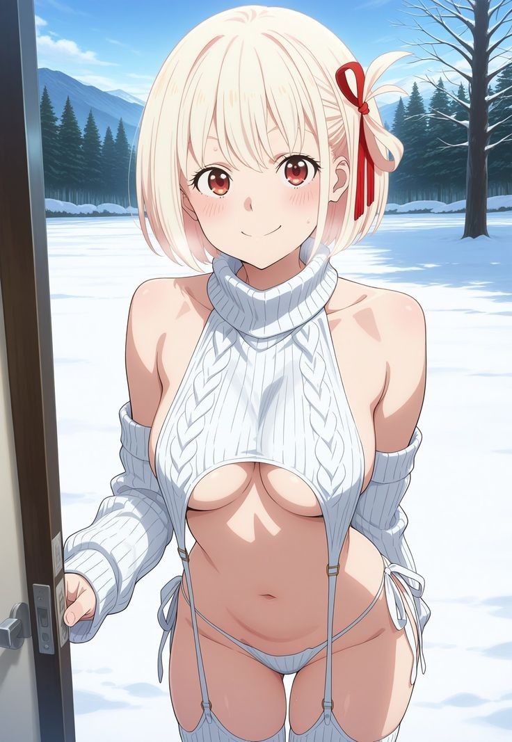1girls, ai generated, female, lycoris recoil, nishikigi chisato, solo, virgin killer sweater