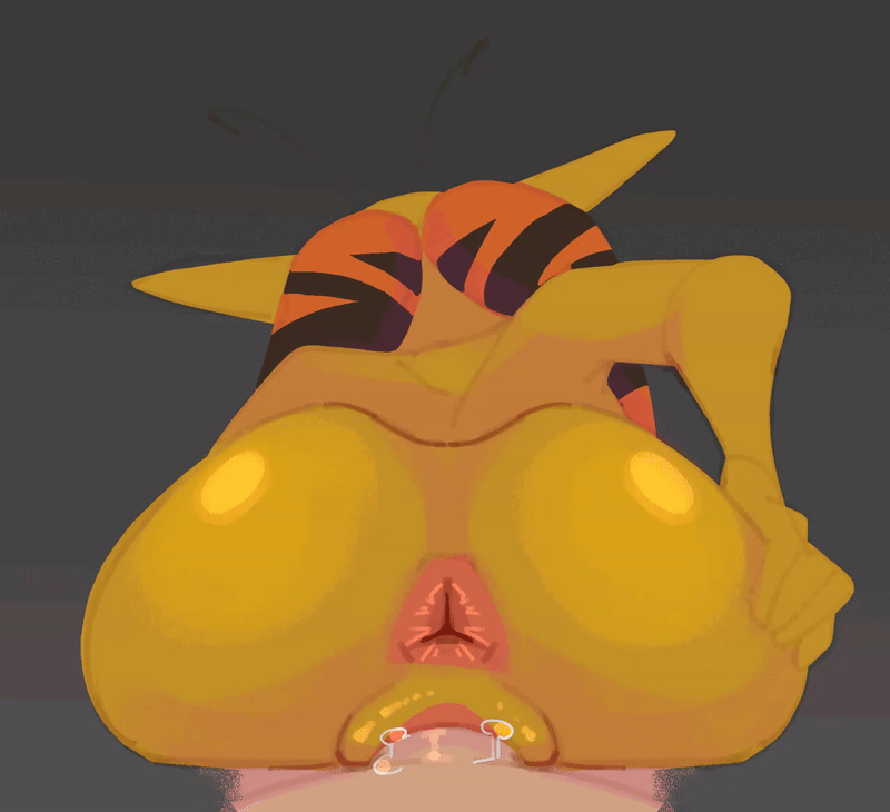 animated anus ass big_butt big_penis bodily_fluids bouncing_butt cyber_d1e duo erection fan_character female genital_fluids genitals male male/female penis pointy_ears pussy sex thick_penis vaginal_fluids vaginal_penetration wide_hips yellow_body