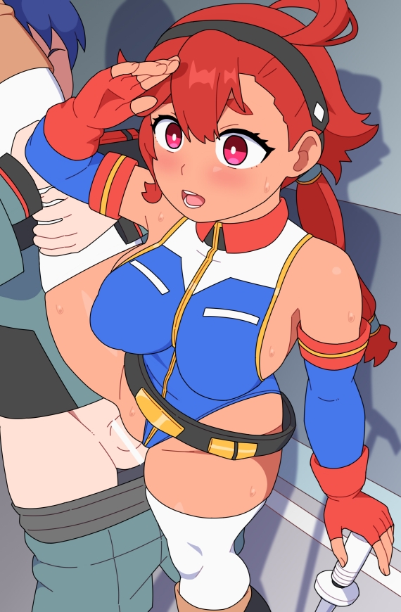 1boy, 1girls, earth federation, female, gundam, gundam suisei no majo, kabeume, leotard, male, orientation play, questionable consent, sex, straight, suletta mercury