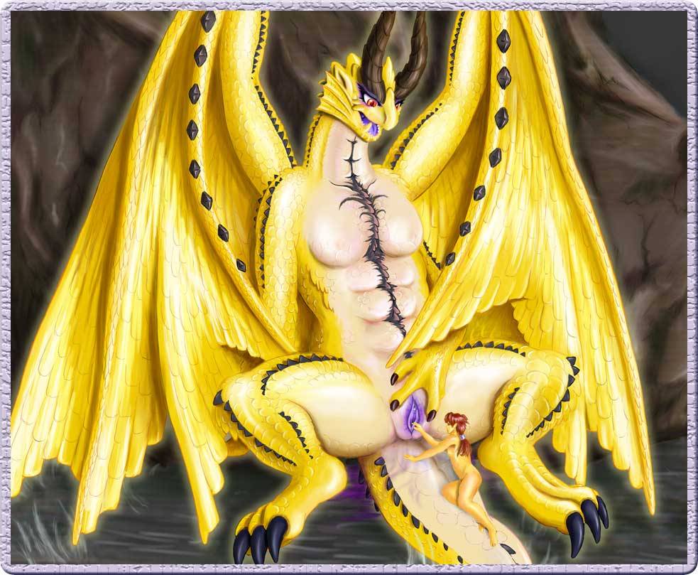 bisco dragon elder_dragon female feral interspecies monster_hunter pussy shagaru_magala size_difference spread_legs spreading video_games wings