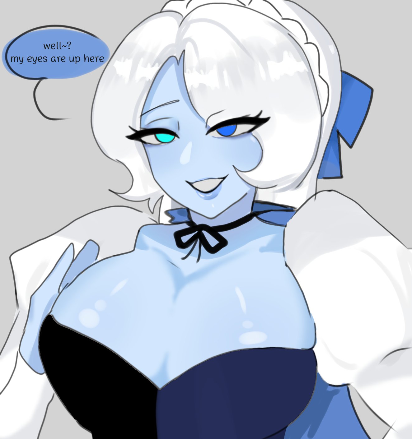bait, cookie run, cookie run kingdom, female, lady in azure (shadow milk cookie), shadow milk cookie, solo, solo female, solo focus, zilvazy