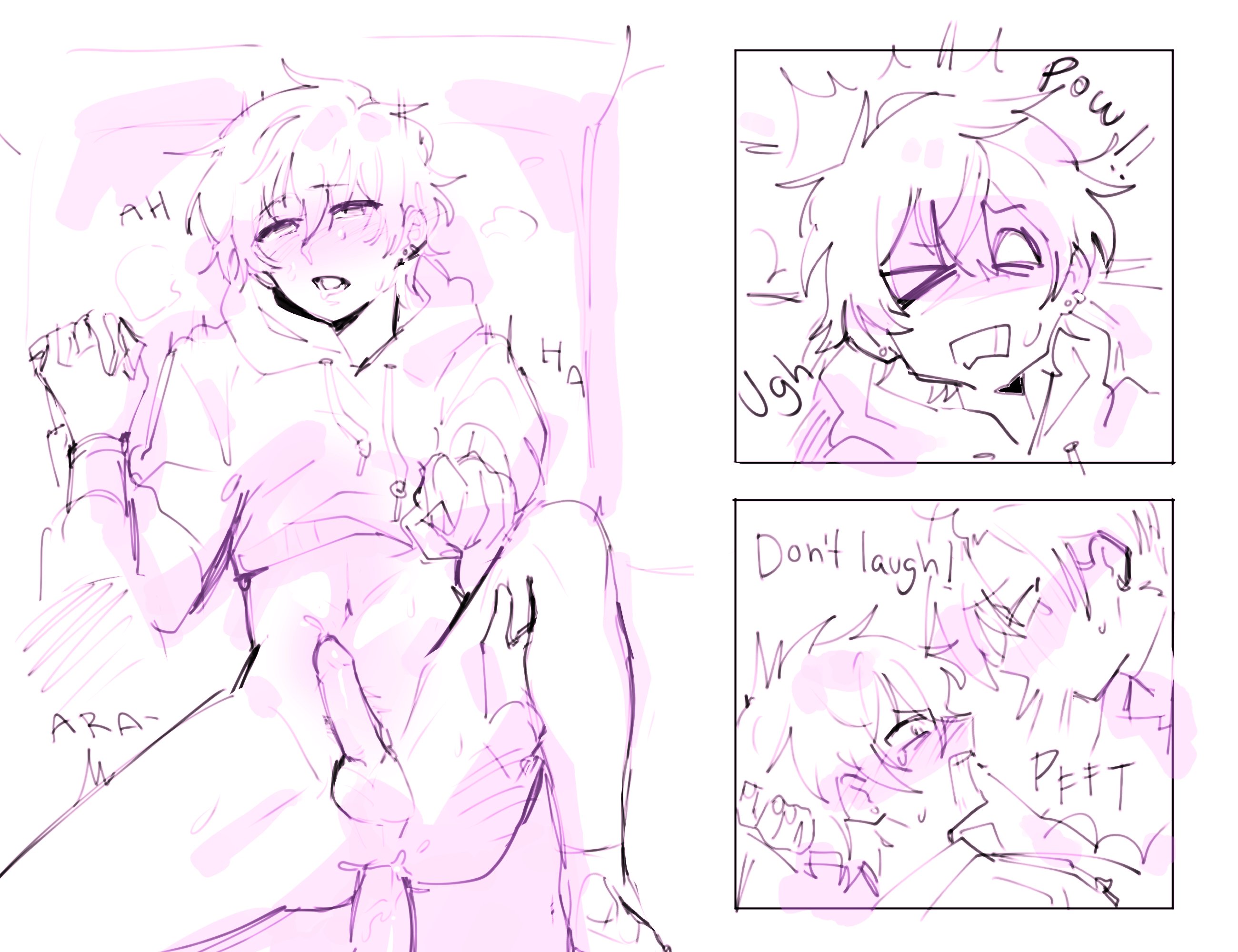 2male, 2males, anal, anal sex, arata touno, comic, domesticwolfaru, gay, half-dressed, hard cock, hard penis, laughing, male, moaning, moaning in pleasure, penis, pov, project sekai, shinonome akito, tagme, text, yaoi